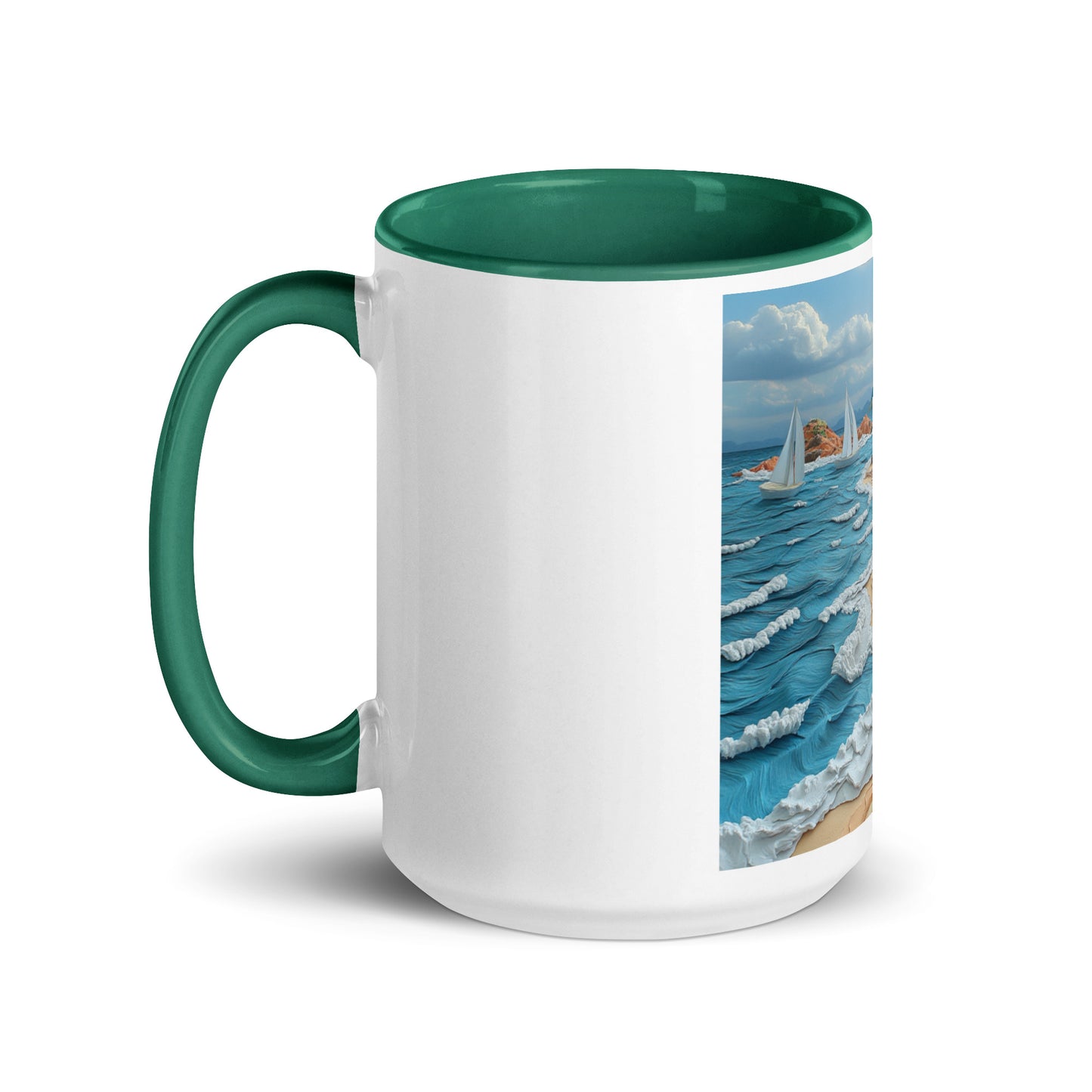 By The Seaside Series Print #4 - Mug with Color Inside