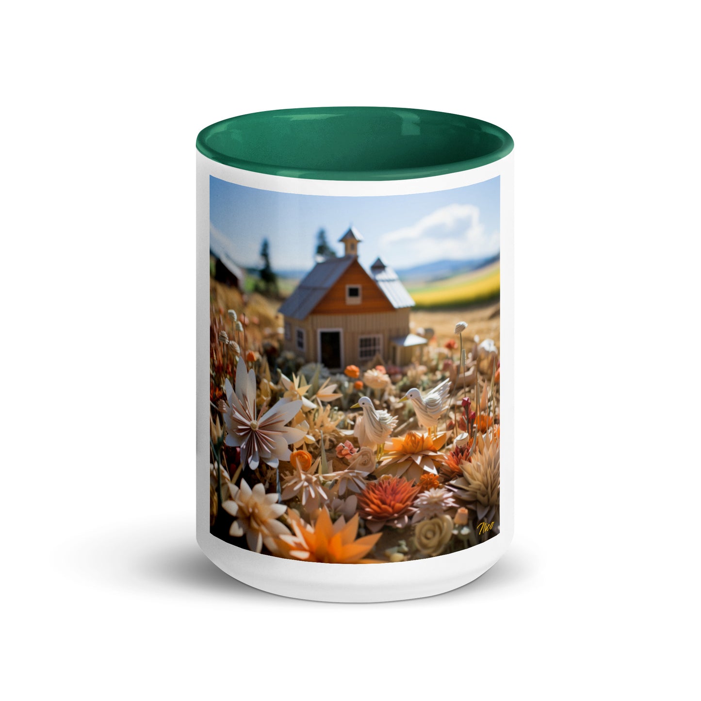 Meadow By The Farm Series Print #4 - Mug with Color Inside