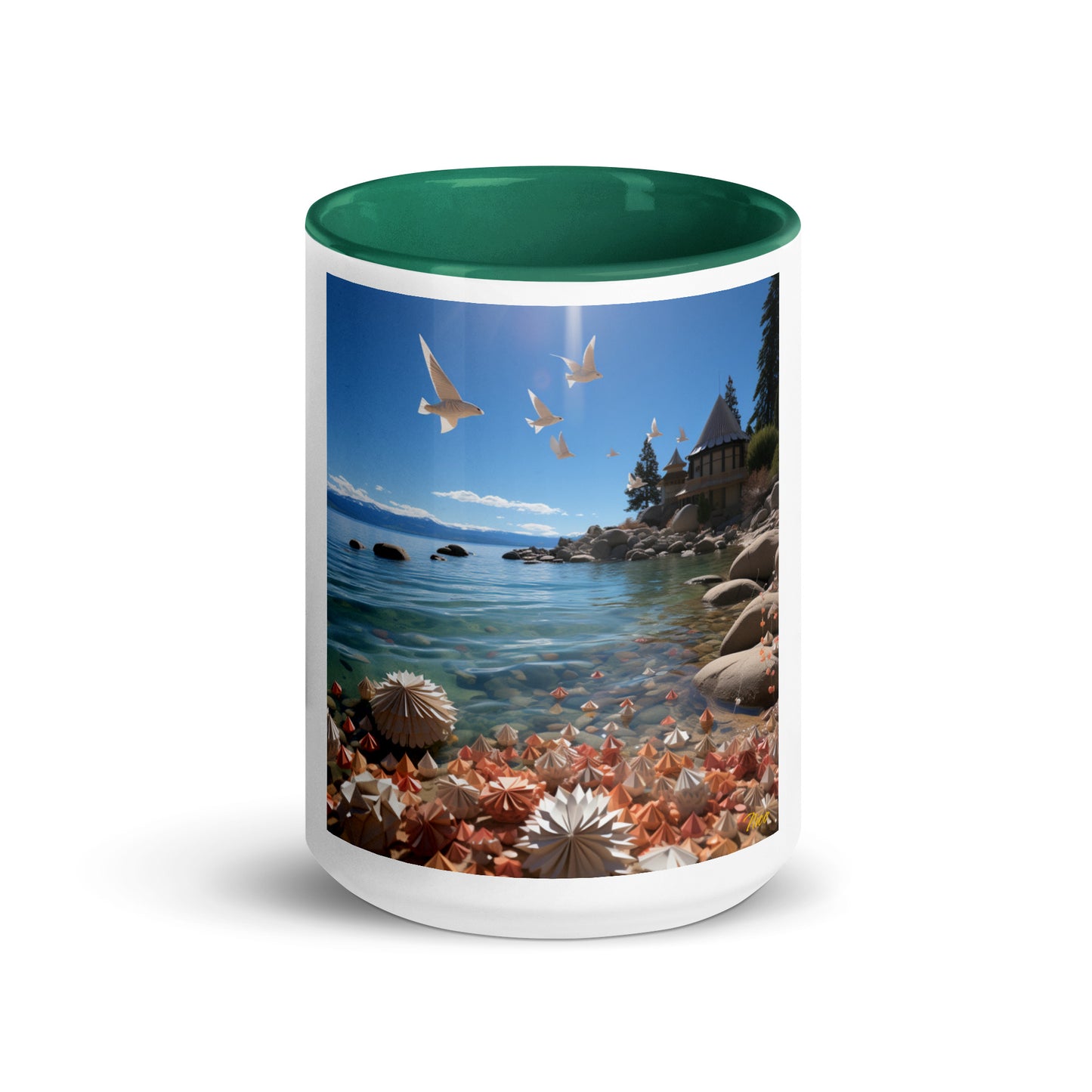 Atop The Mountain Lakeshore Series Print #3 - Mug with Color Inside