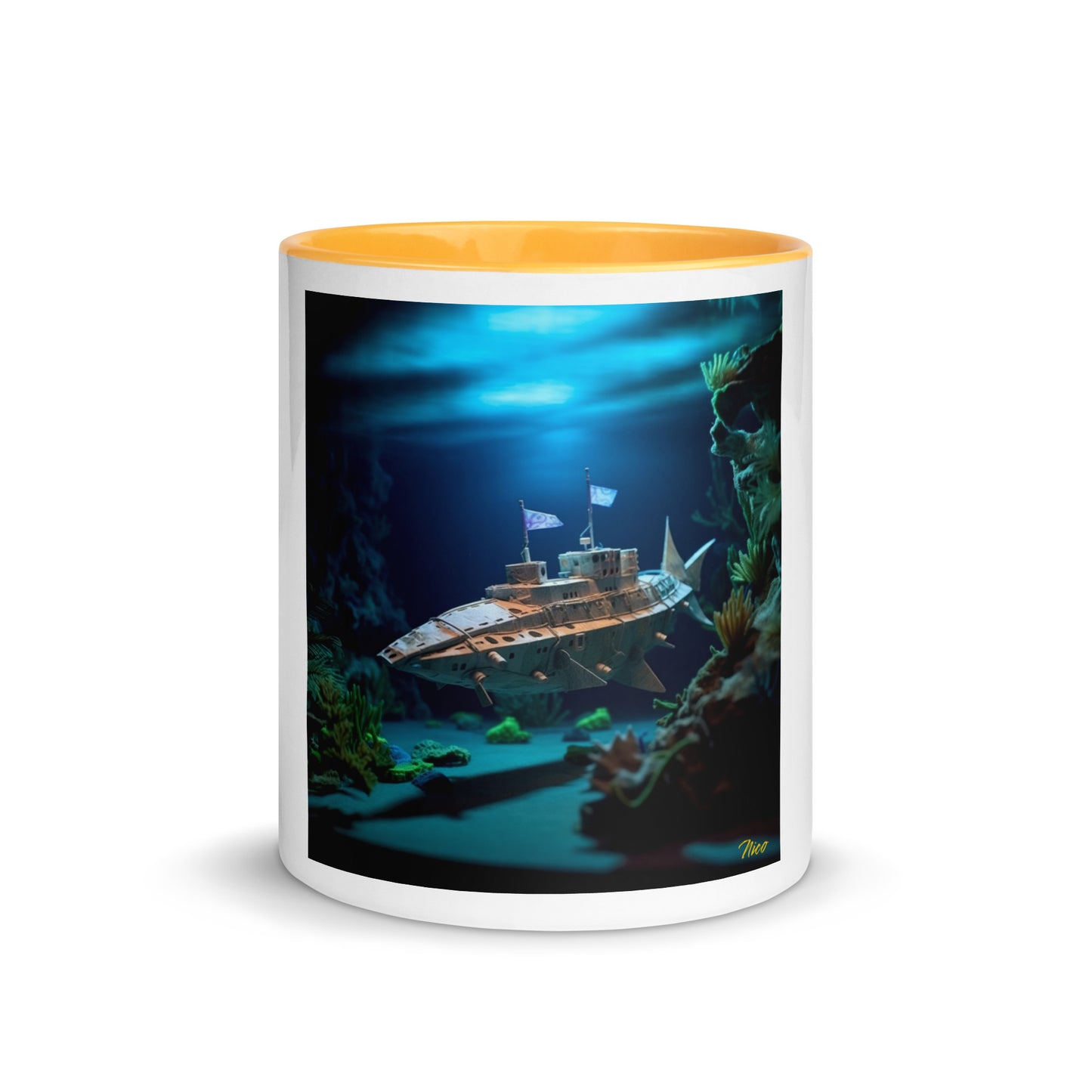 20,000 Leagues Under The Sea Series Print #3 - Mug with Color Inside