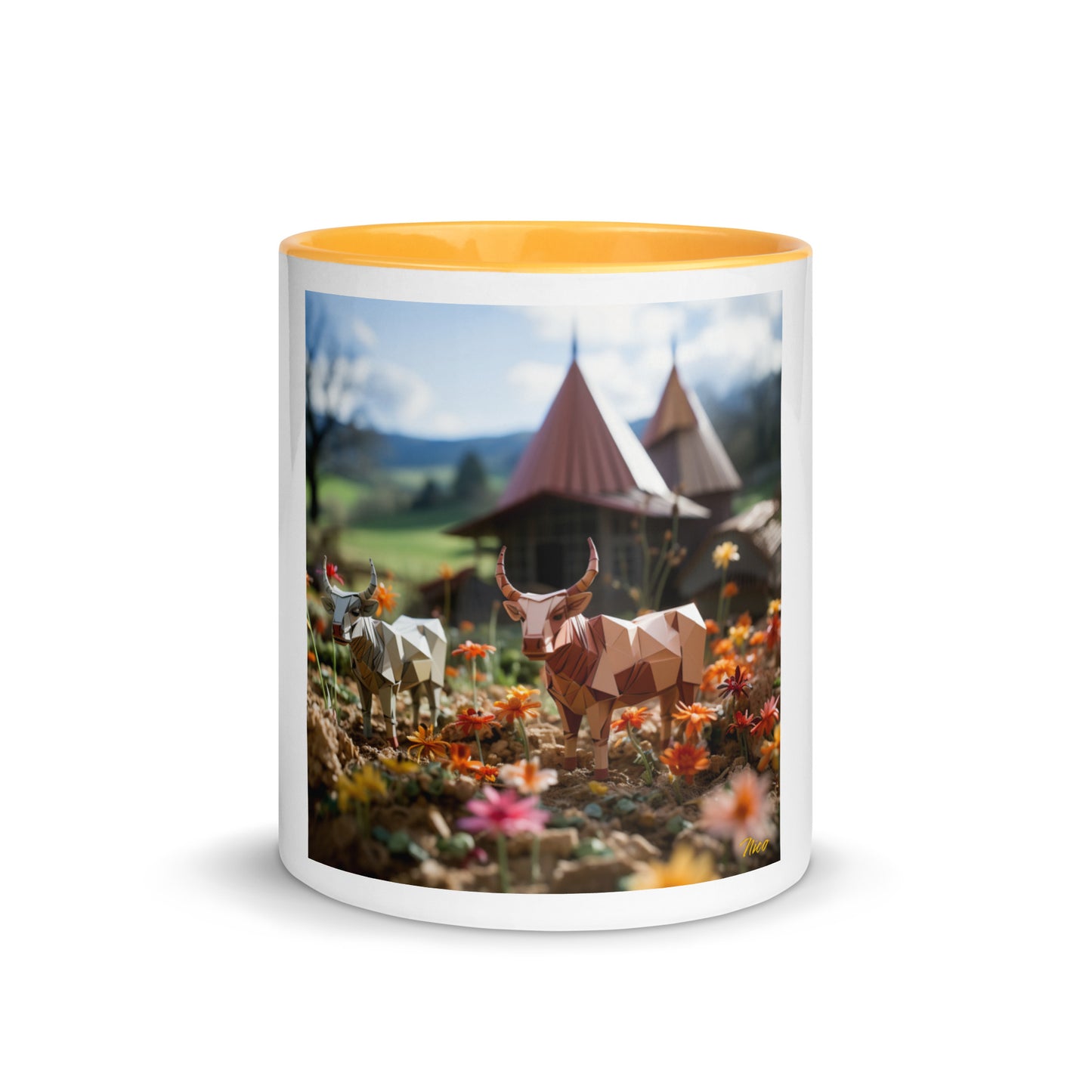 Meadow By The Farm Series Print #8 - Mug with Color Inside