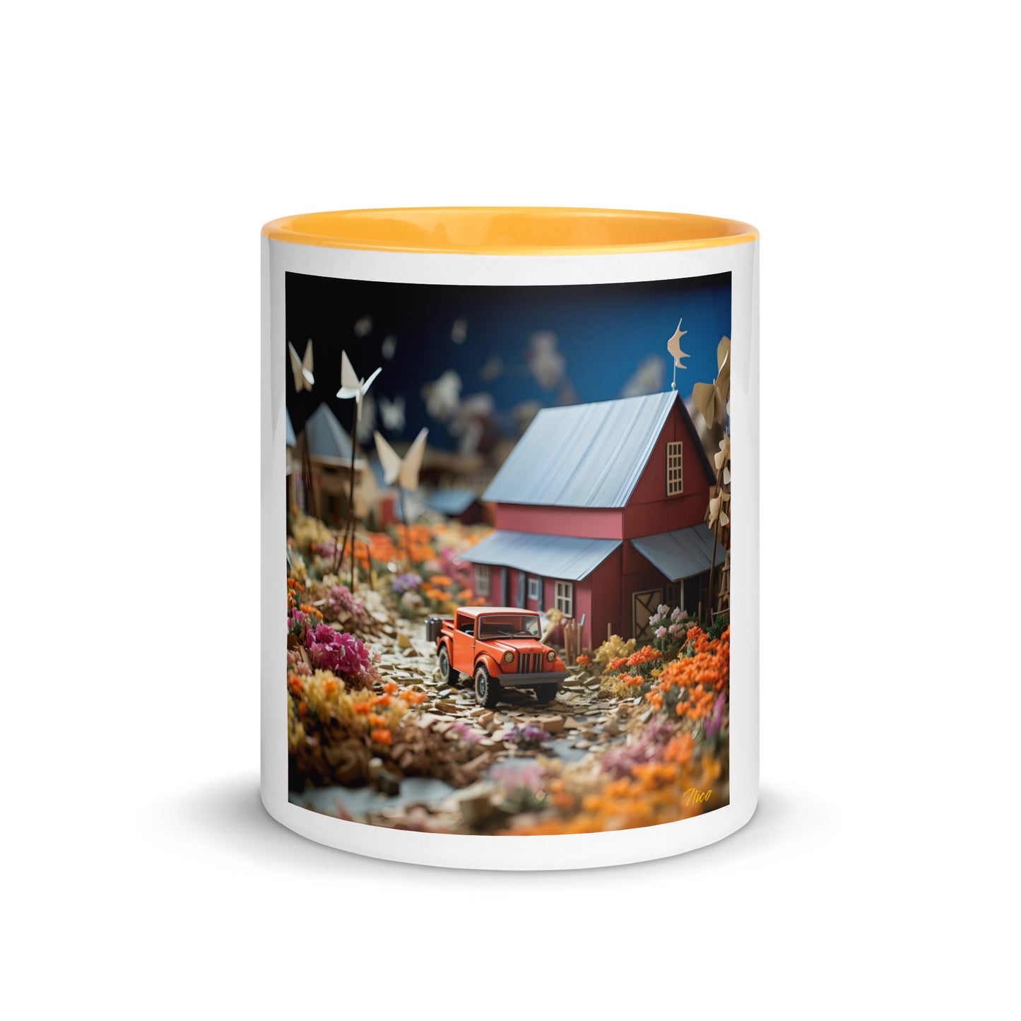 Meadow By The Farm Series Print #3 - Mug with Color Inside