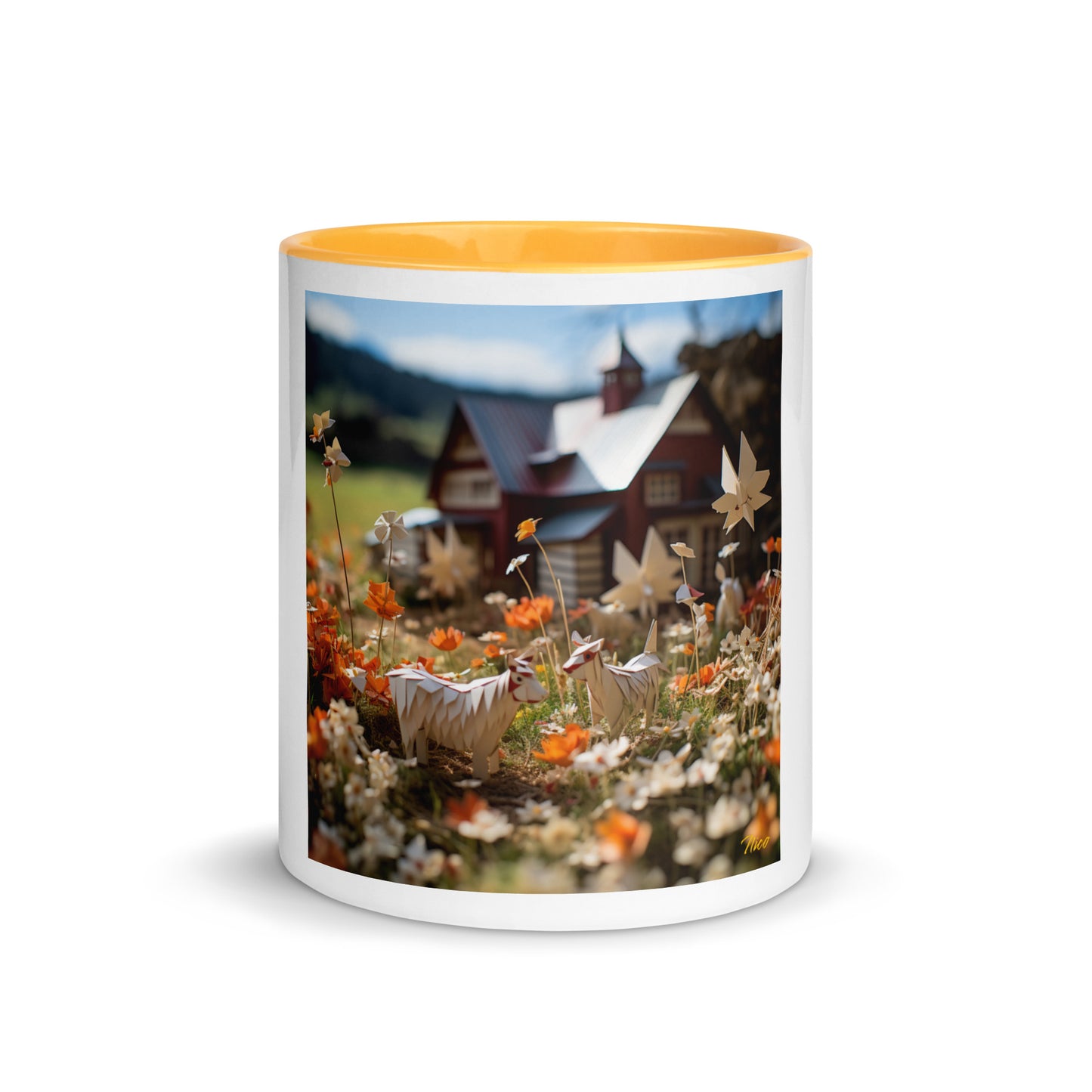 Meadow By The Farm Series Print #10 - Mug with Color Inside