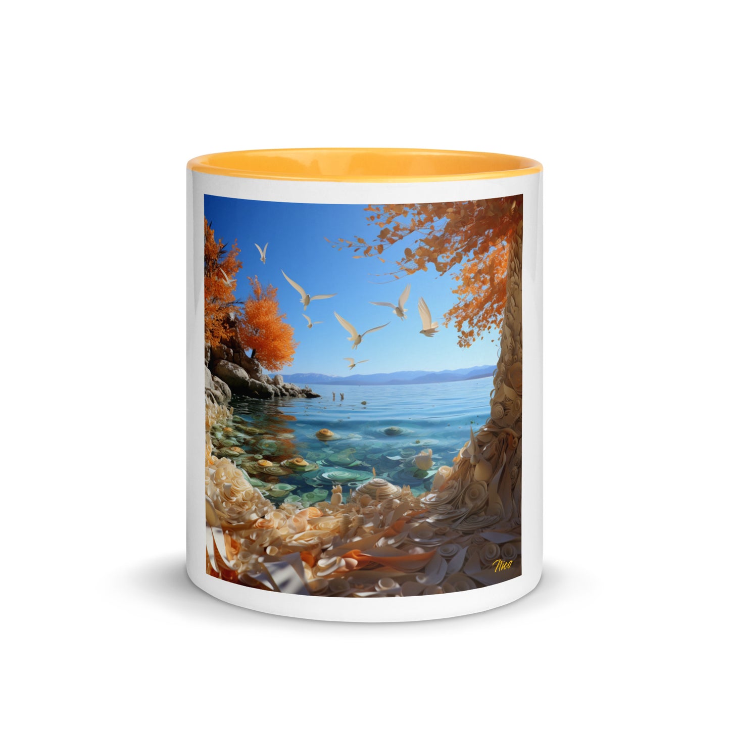 Atop The Mountain Lakeshore Series Print #9 - Mug with Color Inside