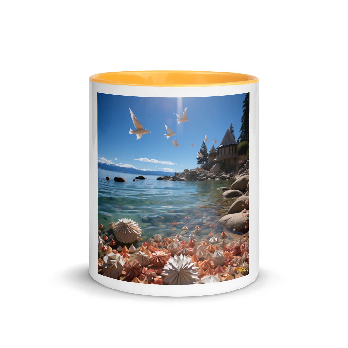 Atop The Mountain Lakeshore Series Print #3 - Mug with Color Inside