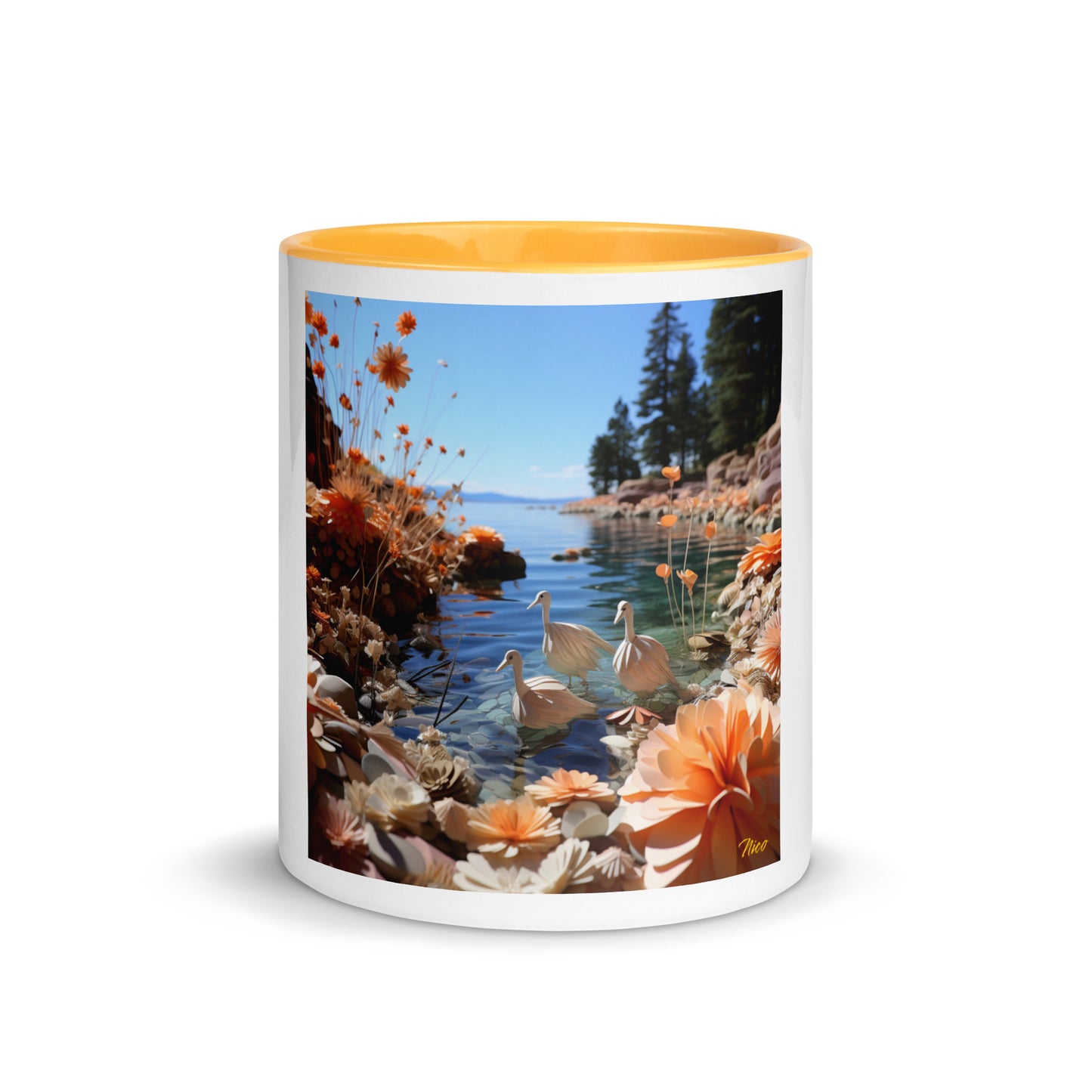 Atop The Mountain Lakeshore Series Print #4 - Mug with Color Inside