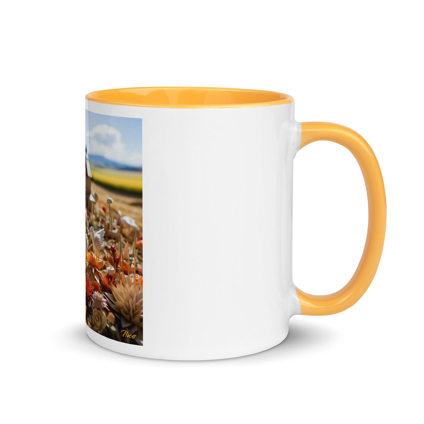 Meadow By The Farm Series Print #4 - Mug with Color Inside