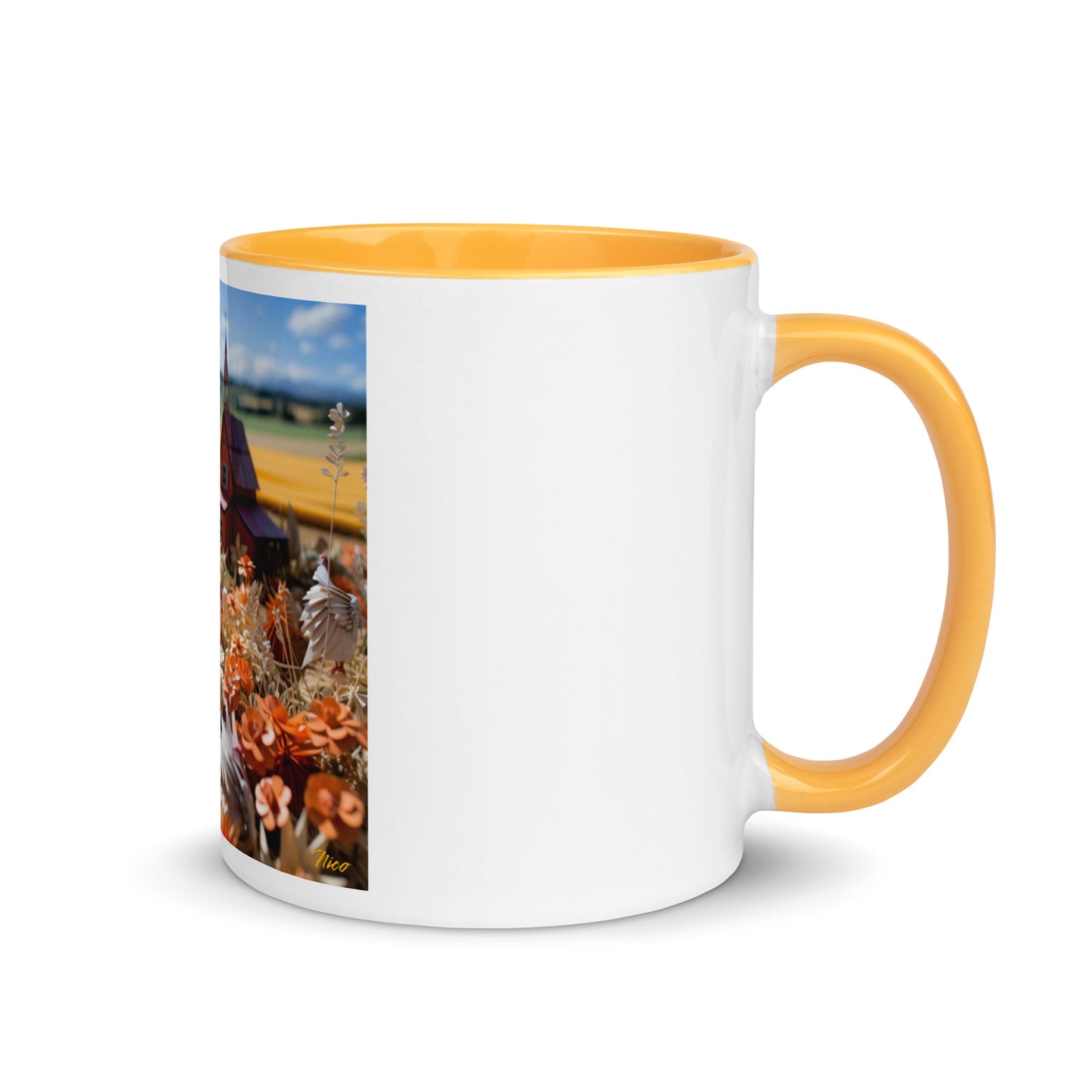 Meadow By The Farm Series Print #7 - Mug with Color Inside