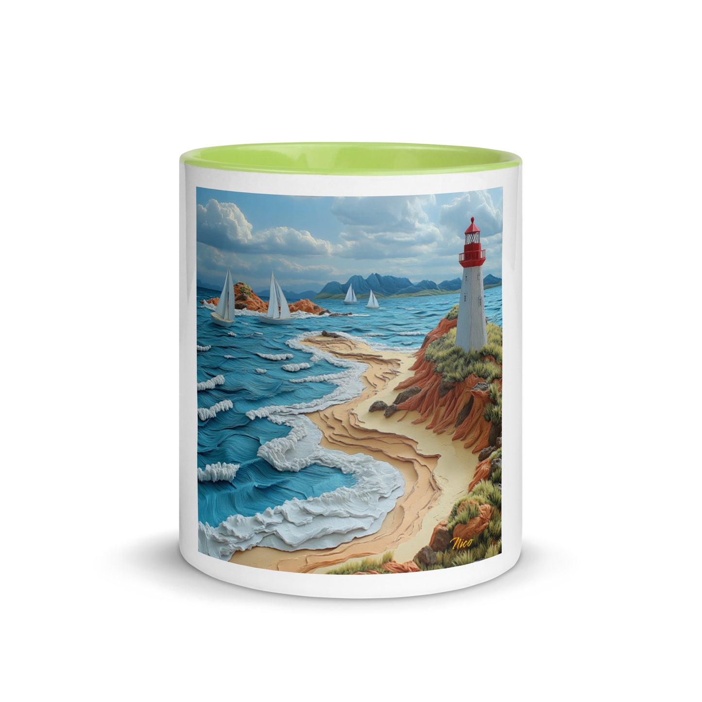 By The Seaside Series Print #4 - Mug with Color Inside