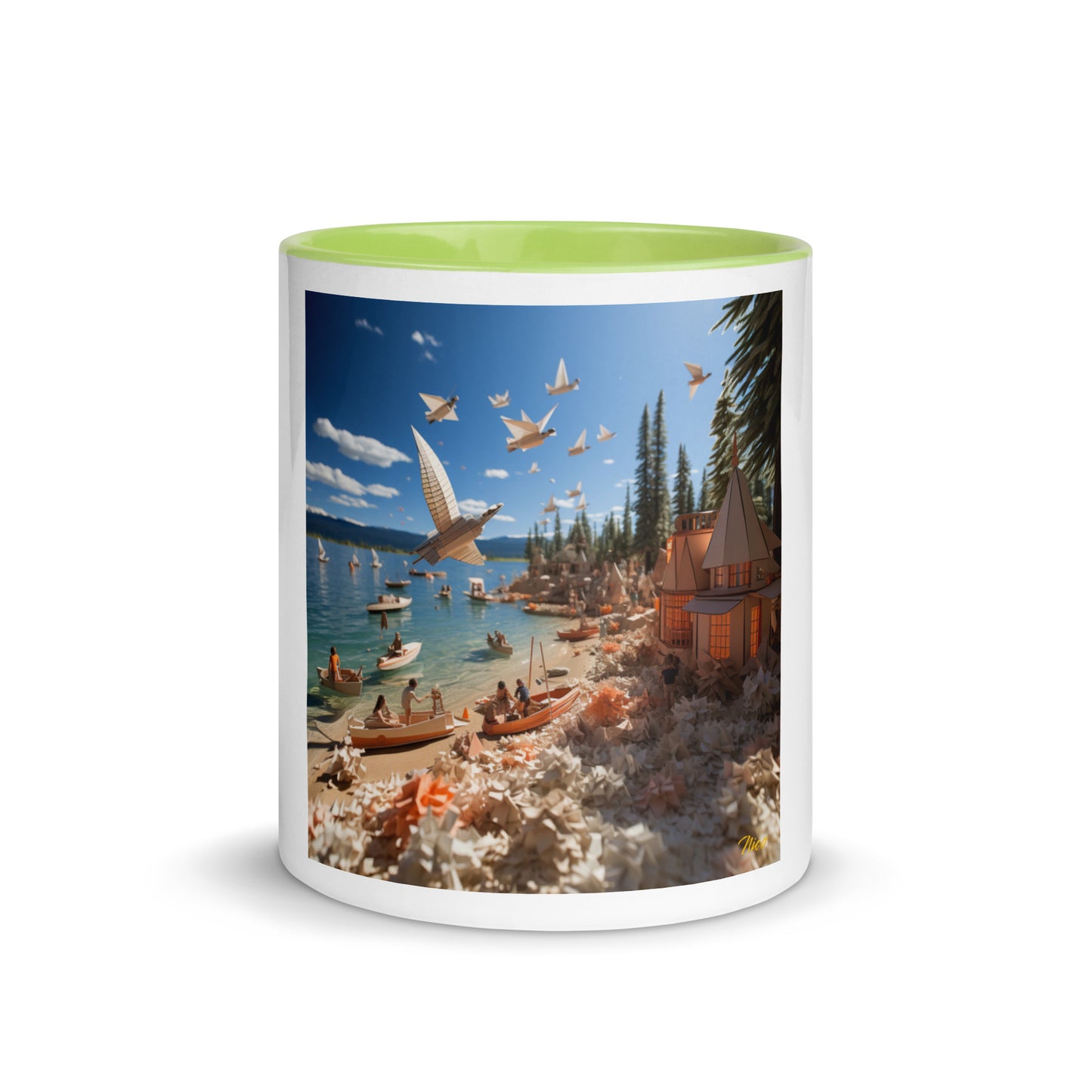 Atop The Mountain Lakeshore Series Print #6 - Mug with Color Inside