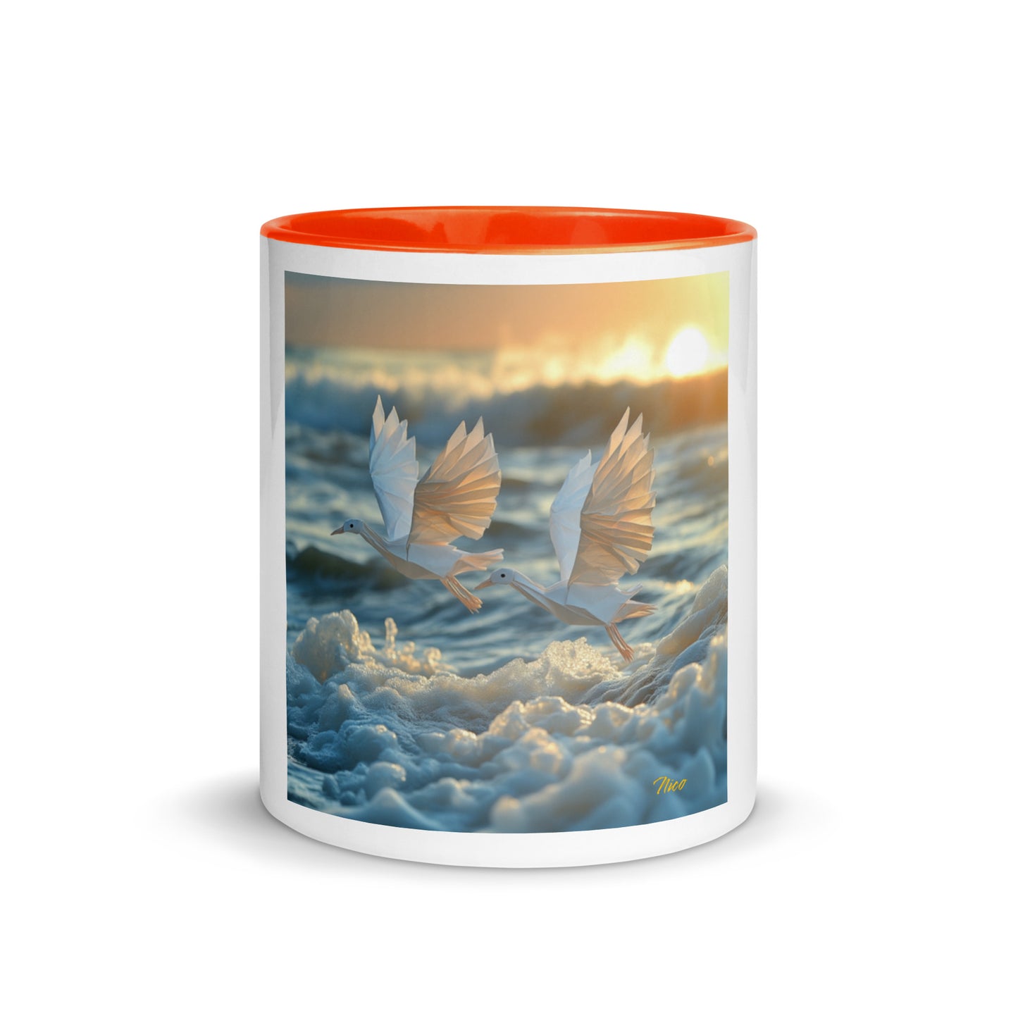 By The Seaside Series Print #5 Mug with Color Inside