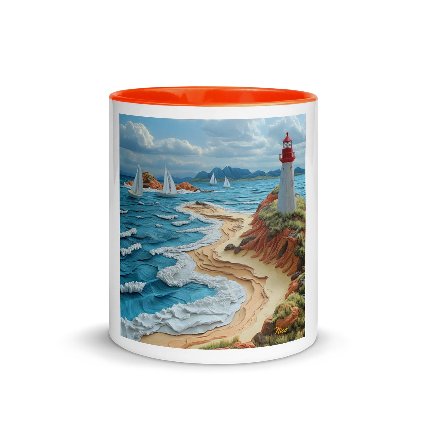 By The Seaside Series Print #4 - Mug with Color Inside