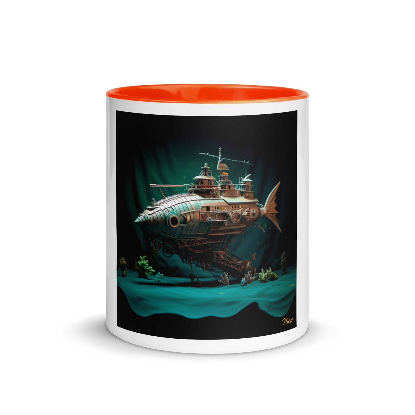 20,000 Leagues Under The Sea Series Print #2 - Mug with Color Inside