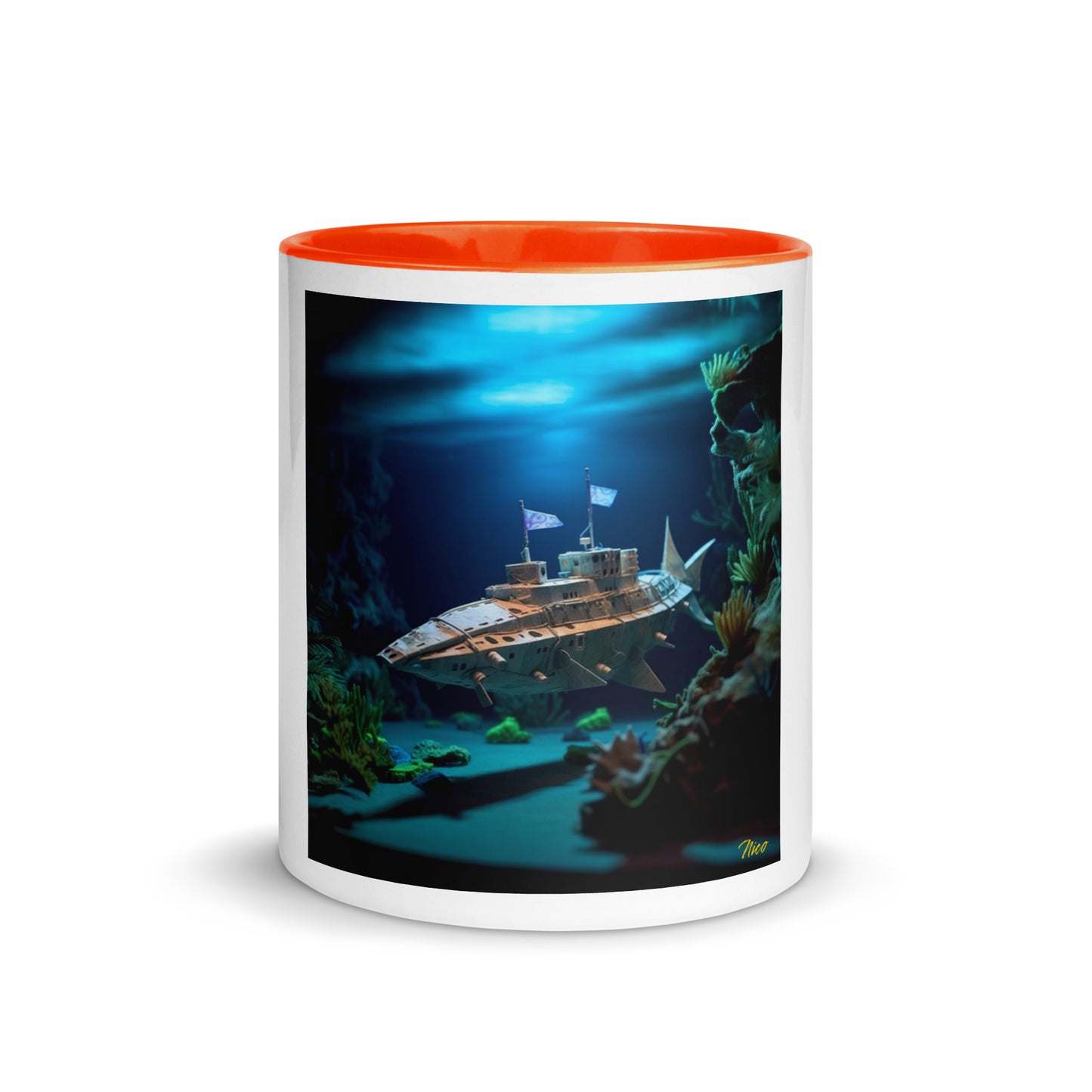 20,000 Leagues Under The Sea Series Print #3 - Mug with Color Inside