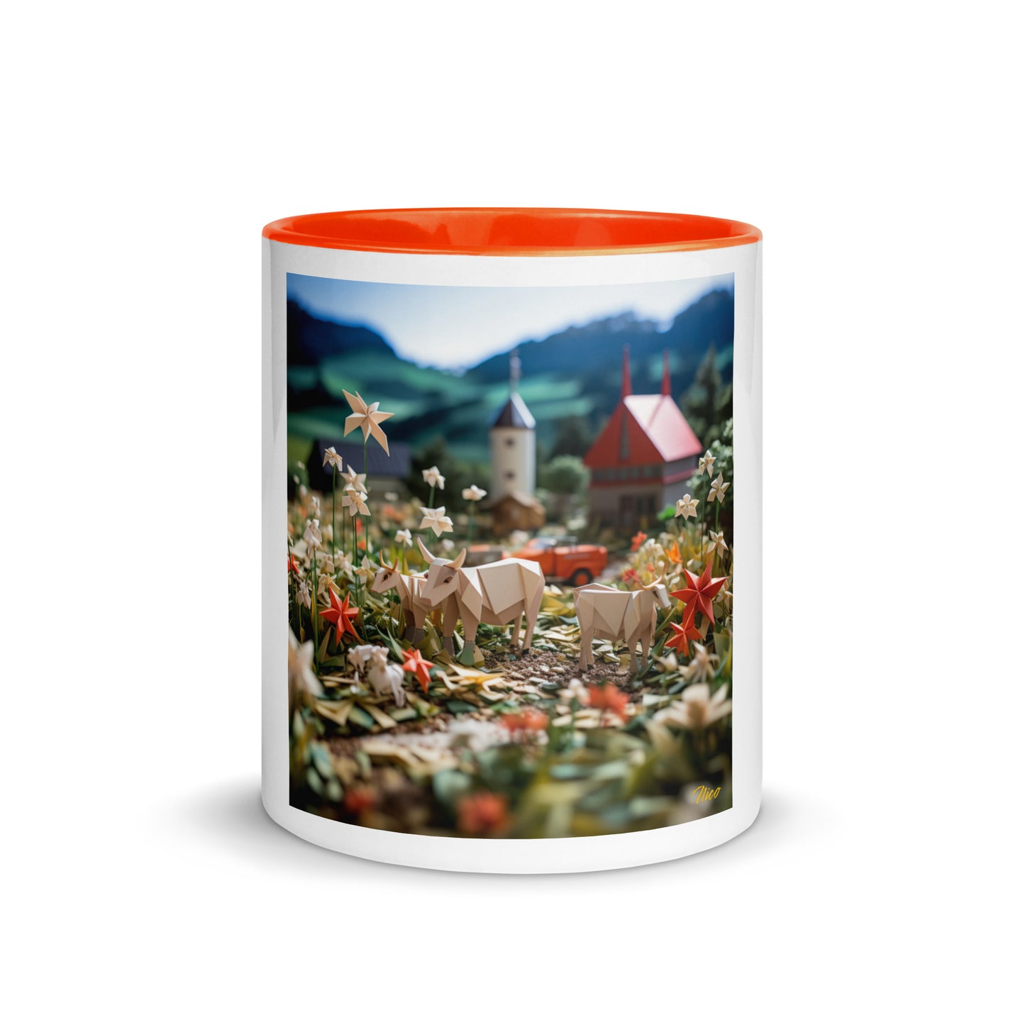 Meadow By The Farm Series Print #5 - Mug with Color Inside