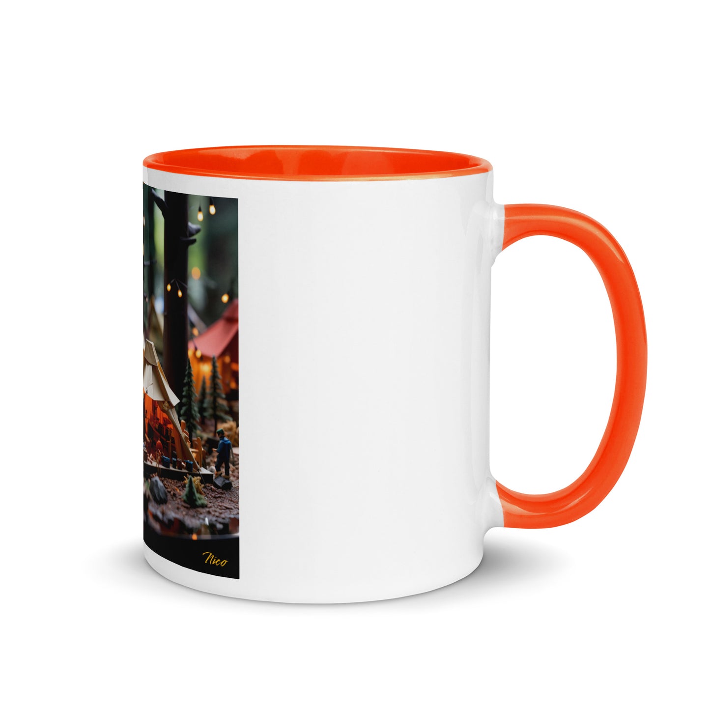 Camping In The Rain Series Print #4 - Mug with Color Inside