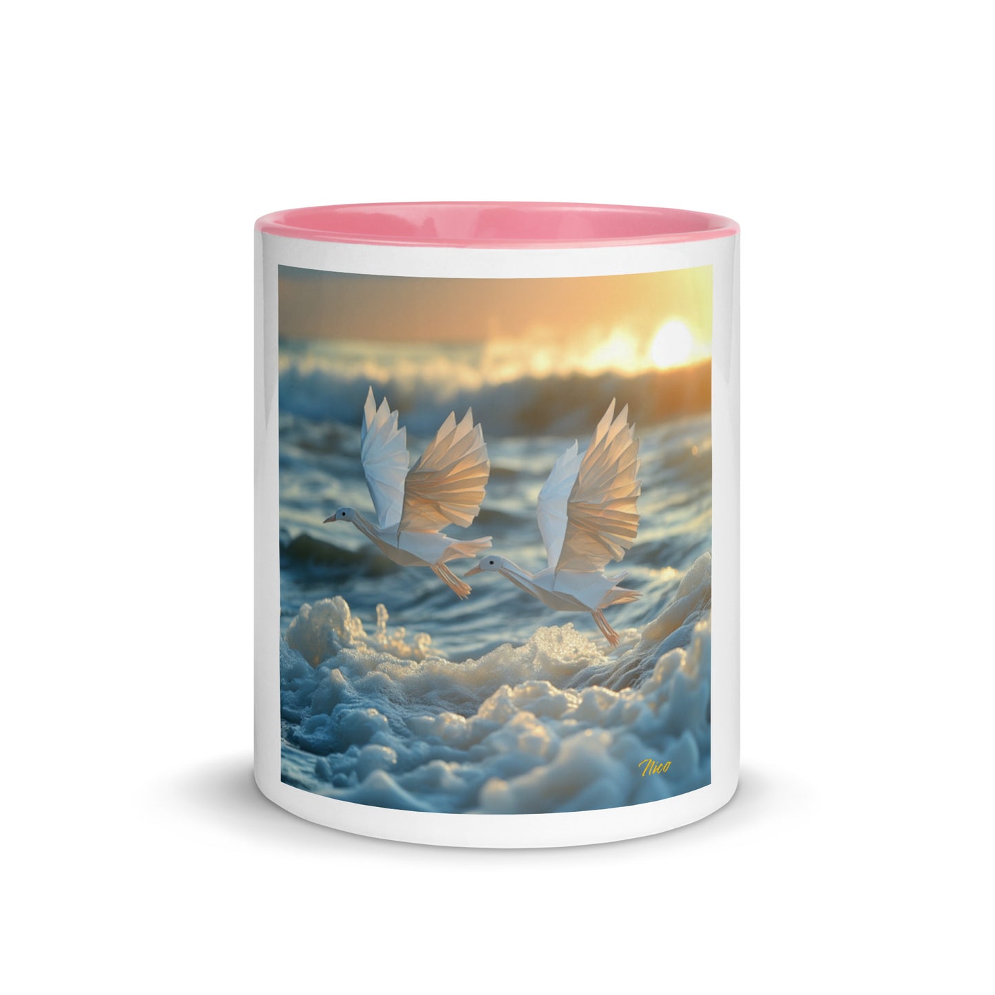 By The Seaside Series Print #5 Mug with Color Inside