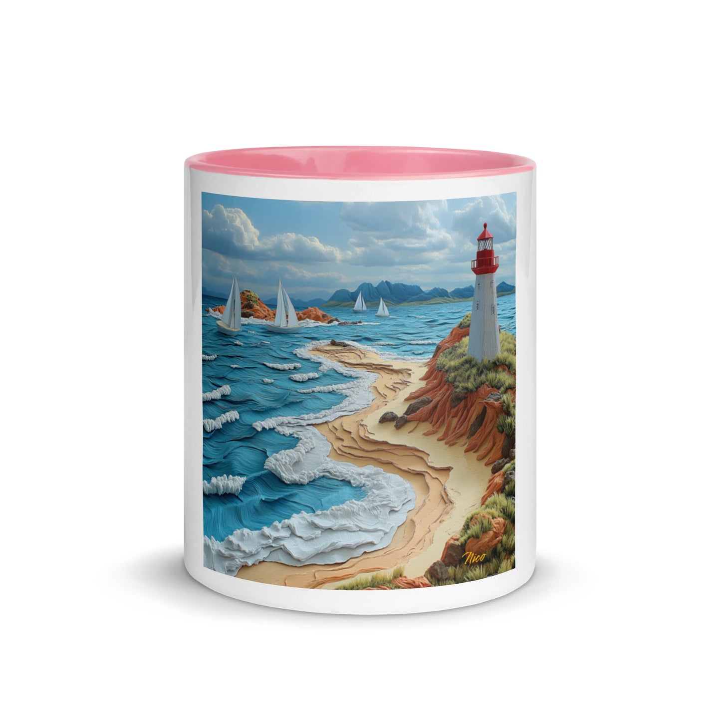 By The Seaside Series Print #4 - Mug with Color Inside