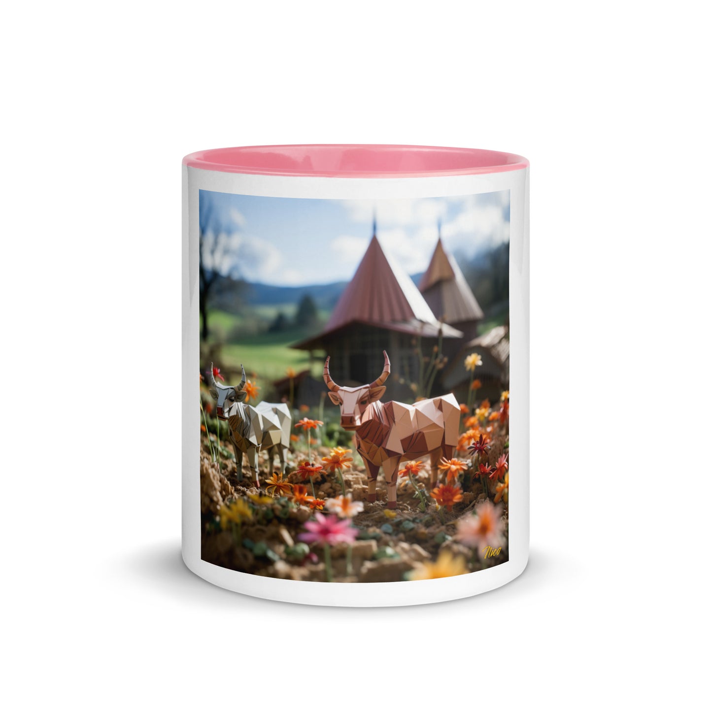 Meadow By The Farm Series Print #8 - Mug with Color Inside