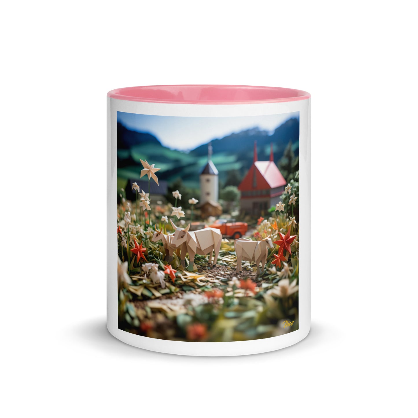 Meadow By The Farm Series Print #5 - Mug with Color Inside