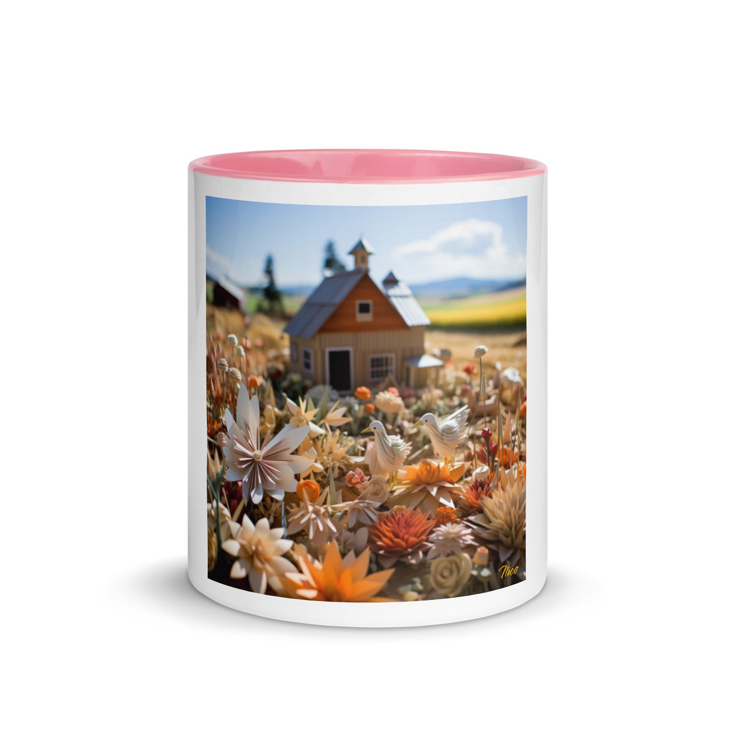 Meadow By The Farm Series Print #4 - Mug with Color Inside