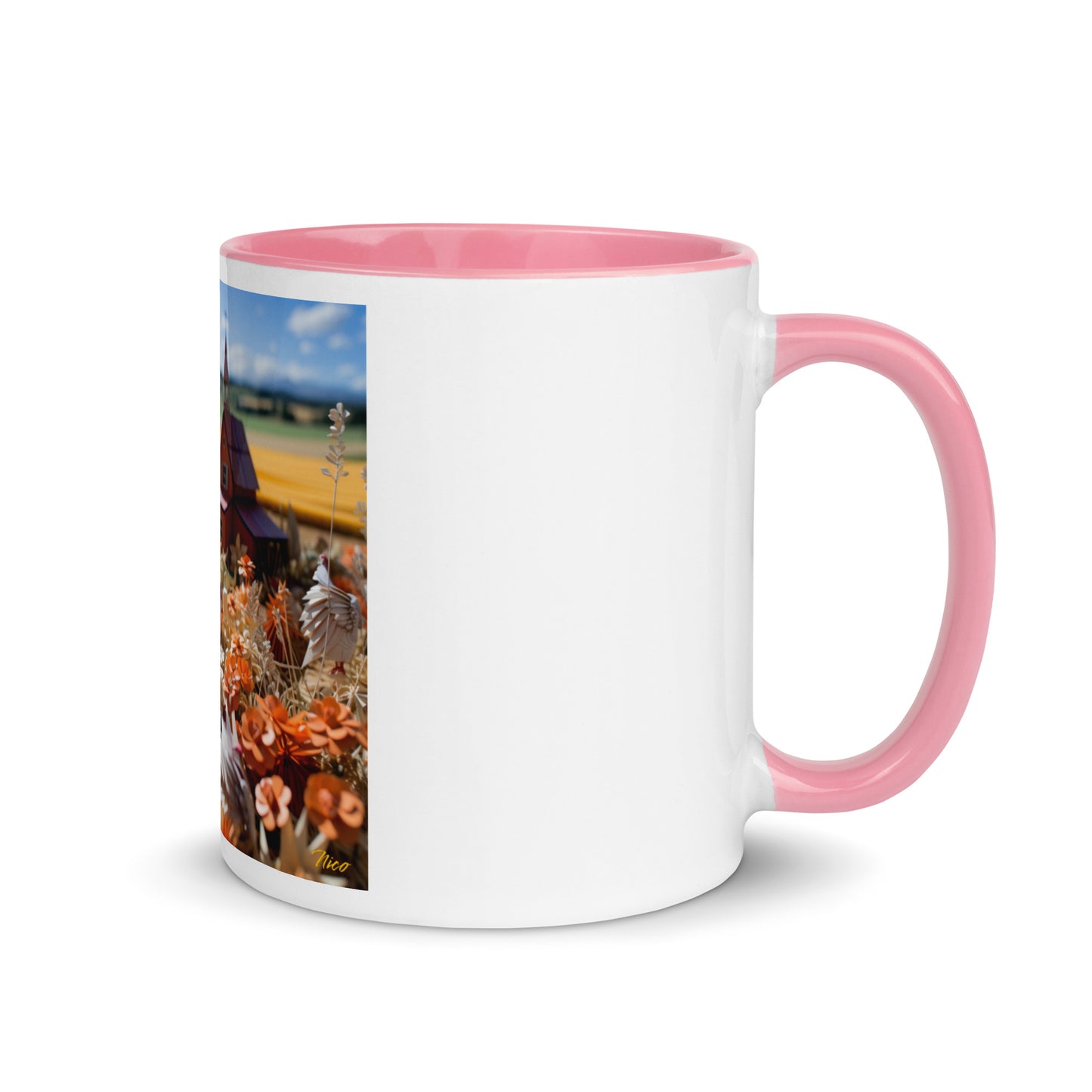 Meadow By The Farm Series Print #7 - Mug with Color Inside