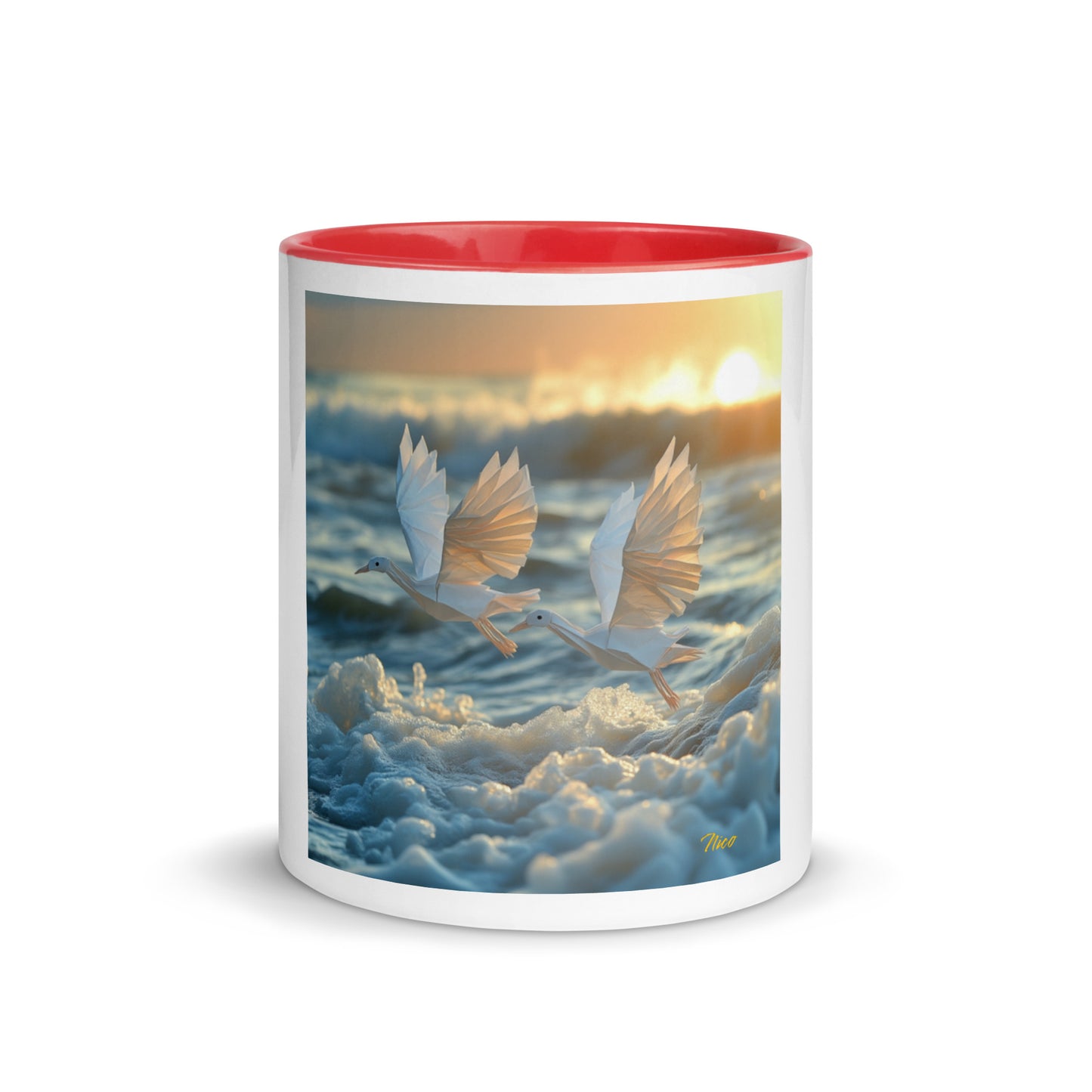 By The Seaside Series Print #5 Mug with Color Inside