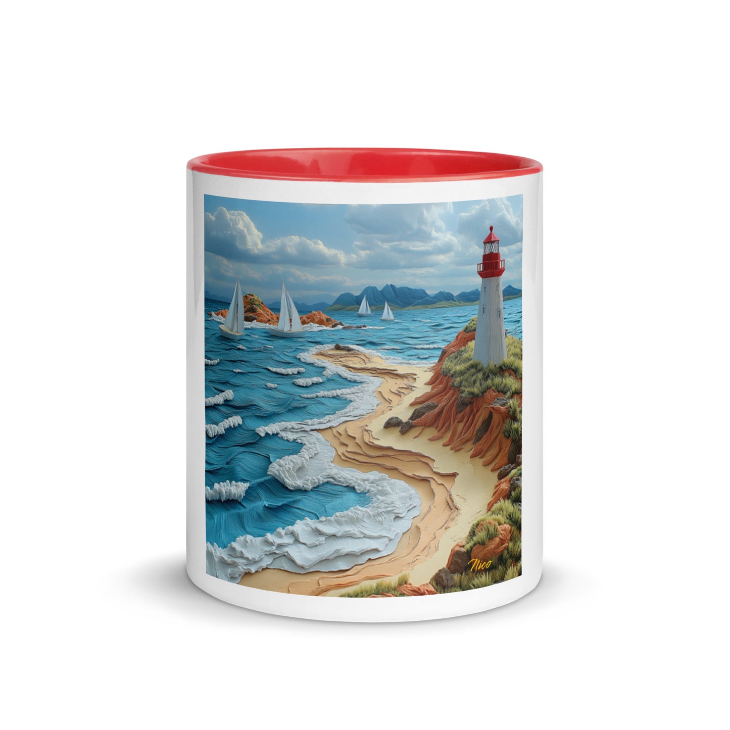 By The Seaside Series Print #4 - Mug with Color Inside