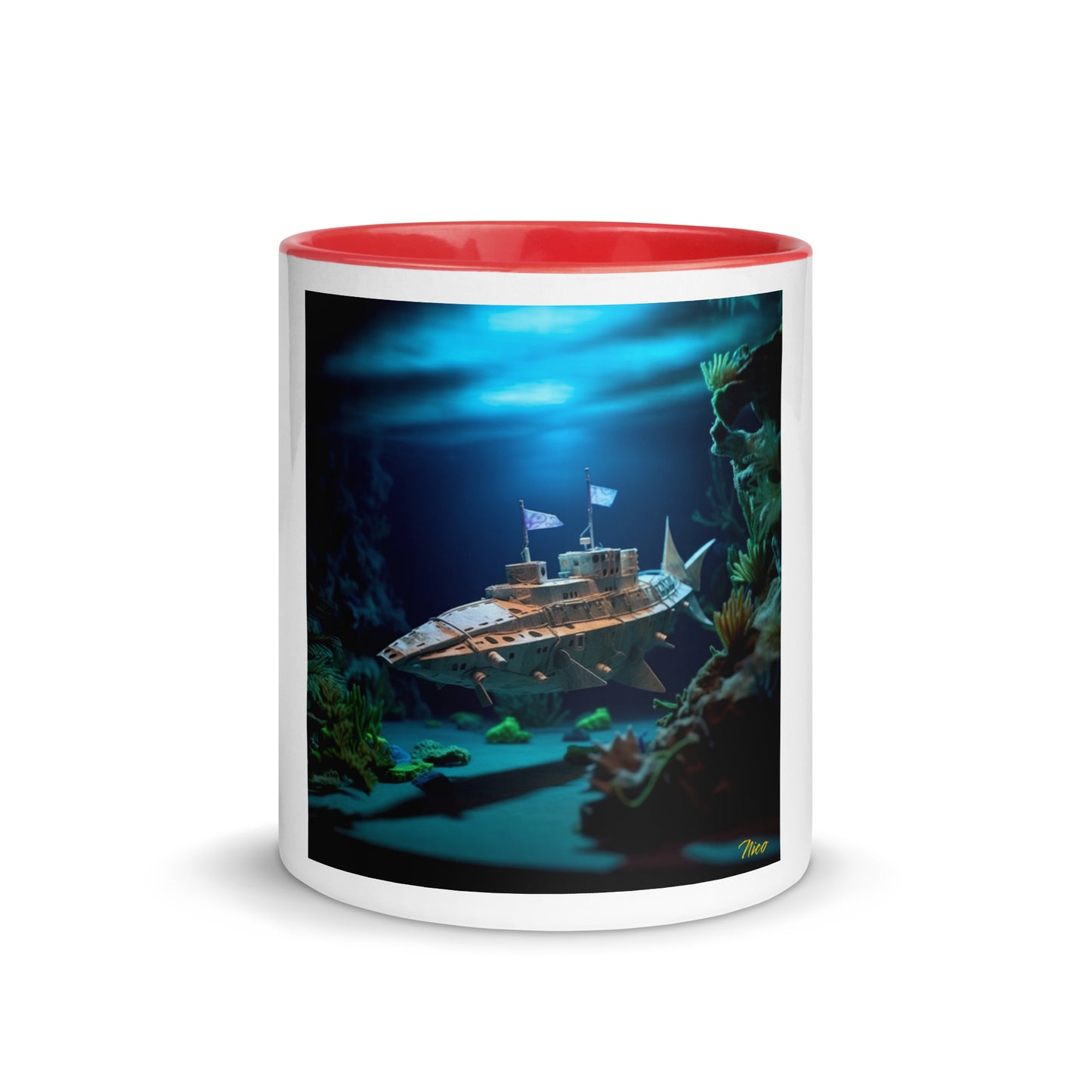 20,000 Leagues Under The Sea Series Print #3 - Mug with Color Inside