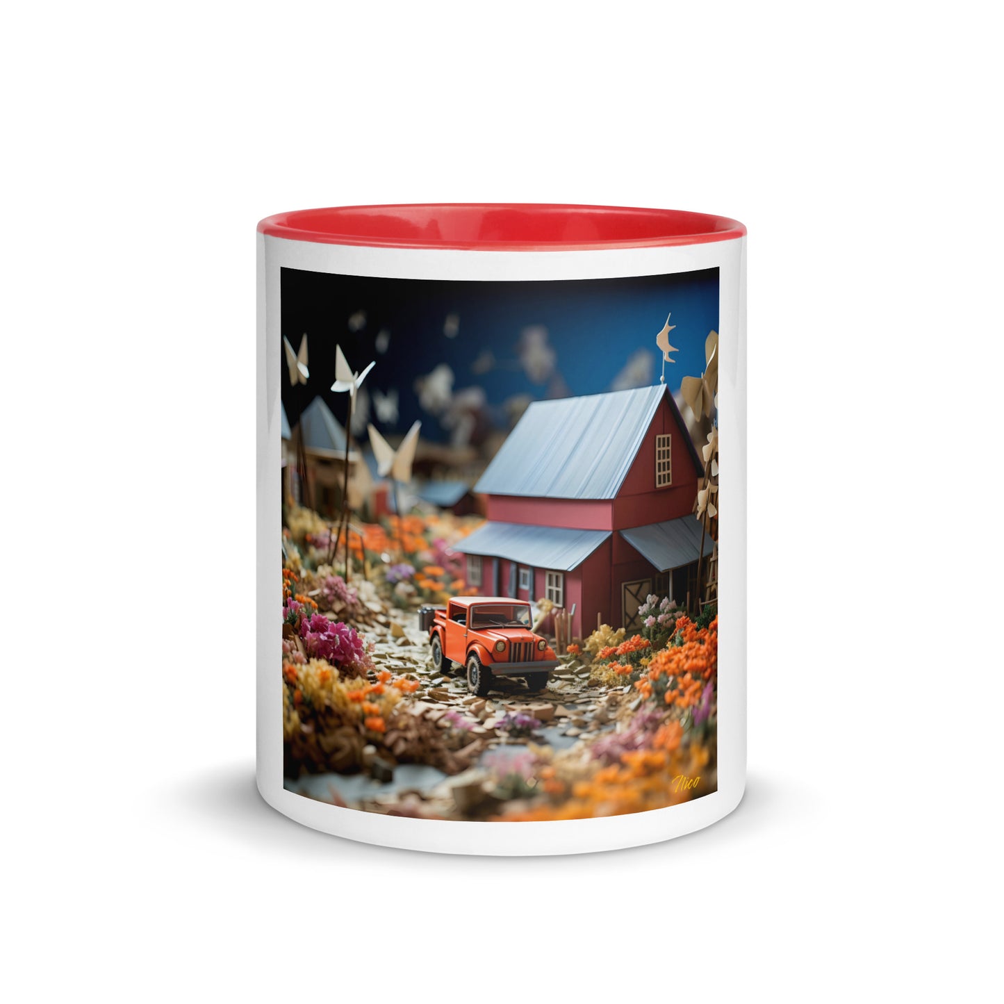 Meadow By The Farm Series Print #3 - Mug with Color Inside