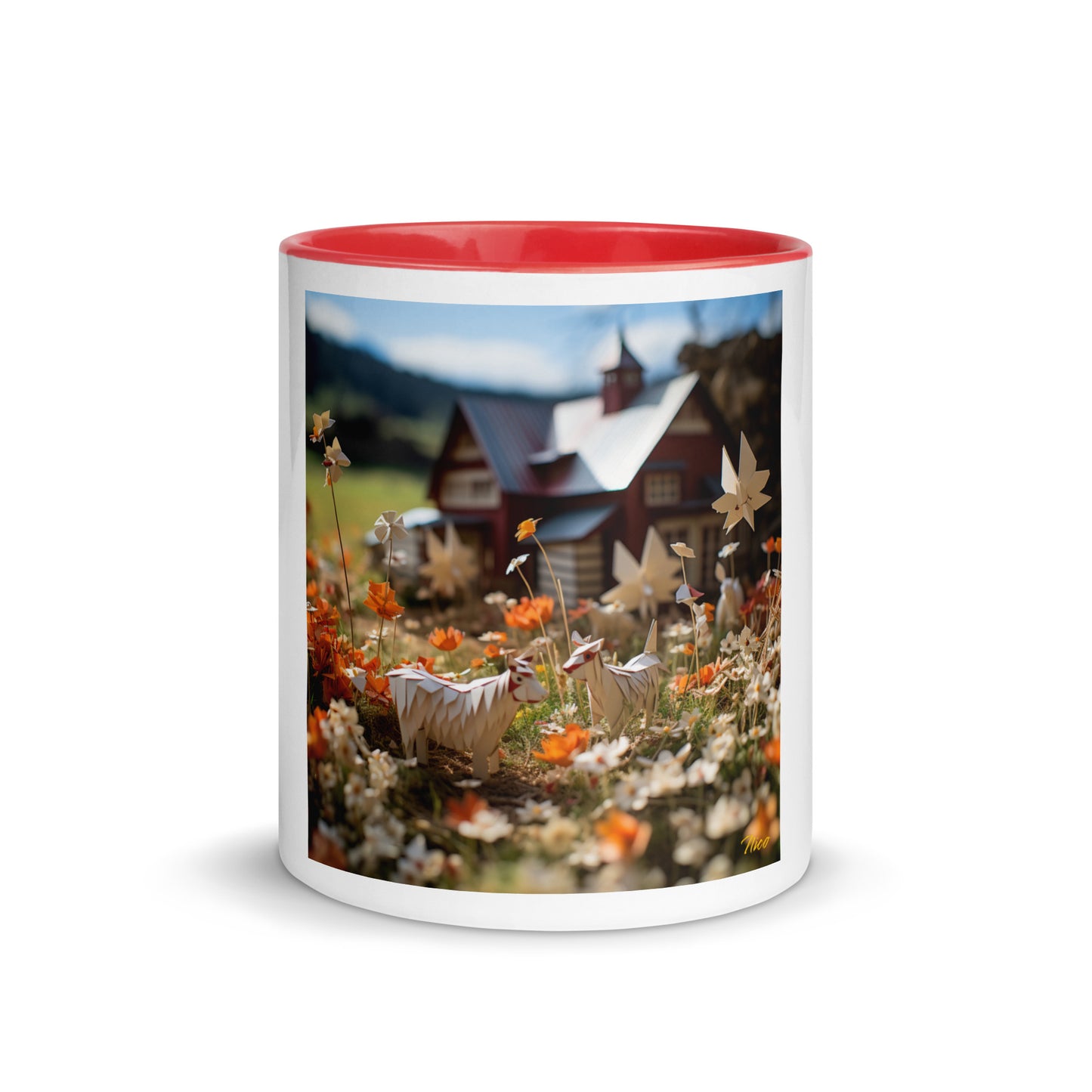 Meadow By The Farm Series Print #10 - Mug with Color Inside