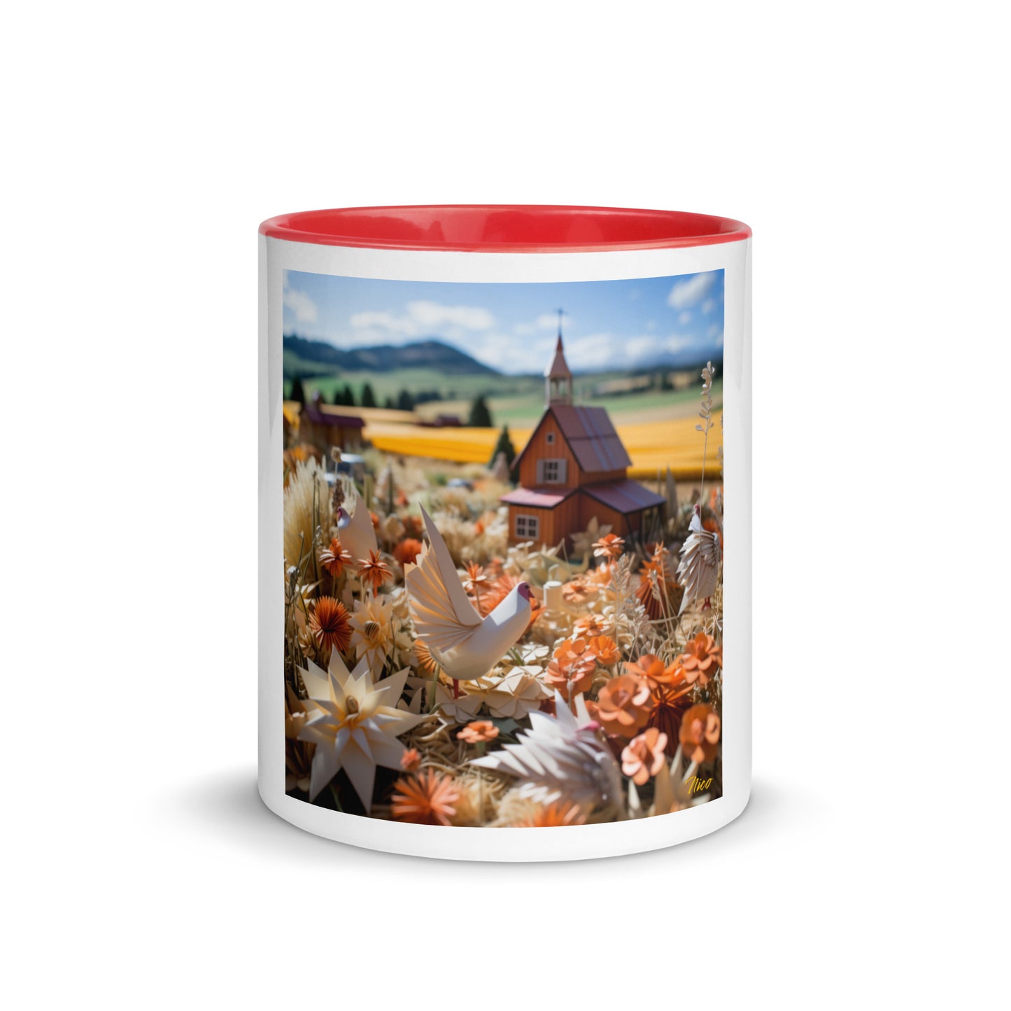 Meadow By The Farm Series Print #7 - Mug with Color Inside