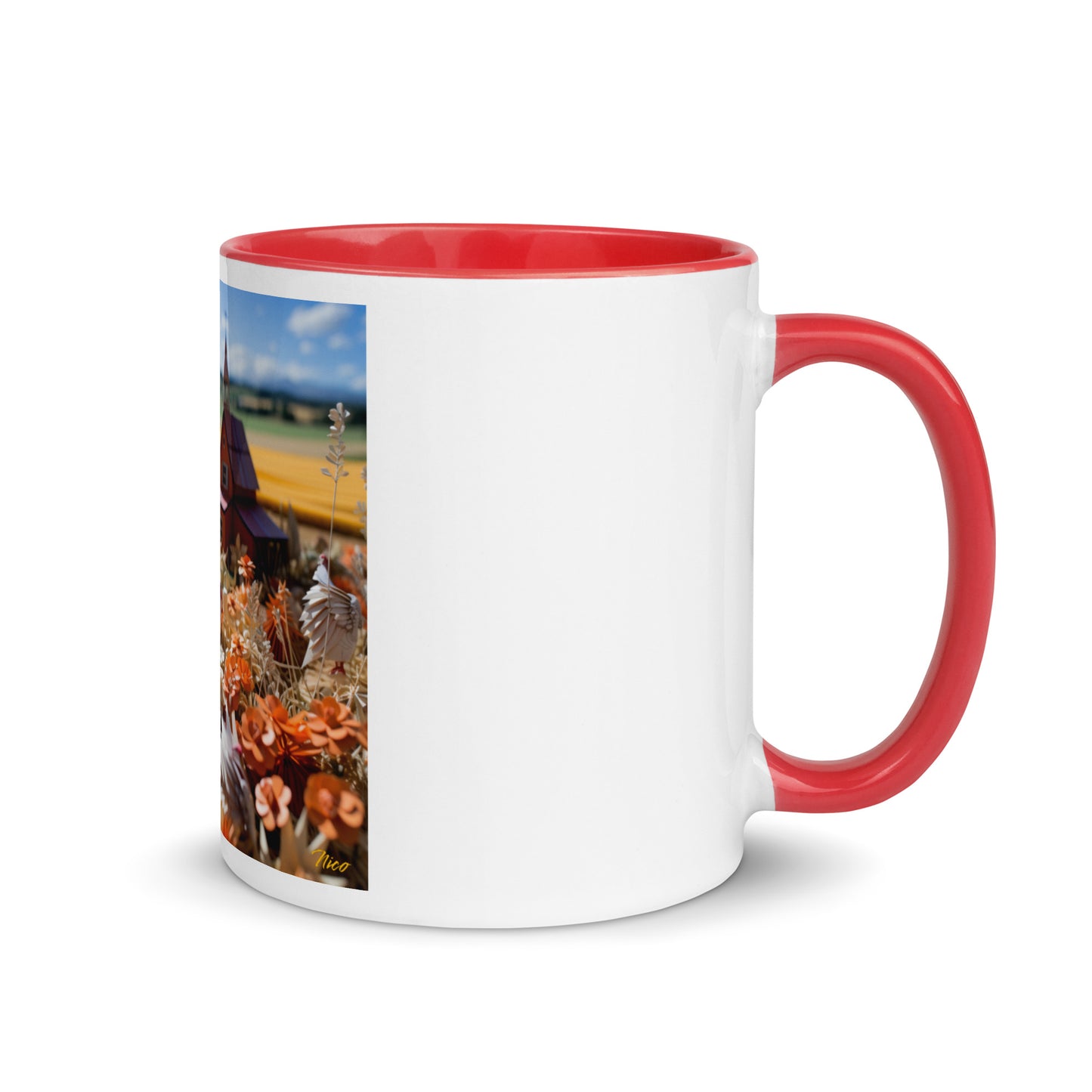 Meadow By The Farm Series Print #7 - Mug with Color Inside