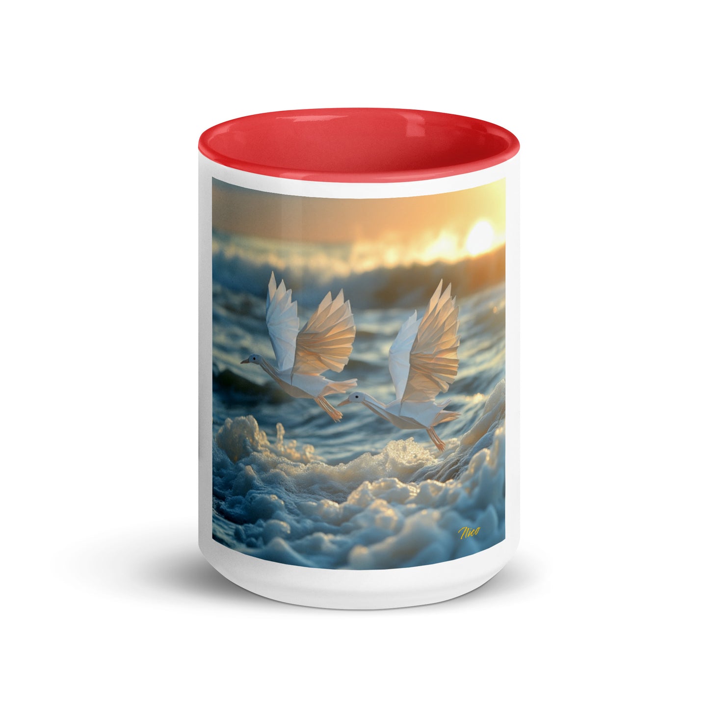 By The Seaside Series Print #5 Mug with Color Inside