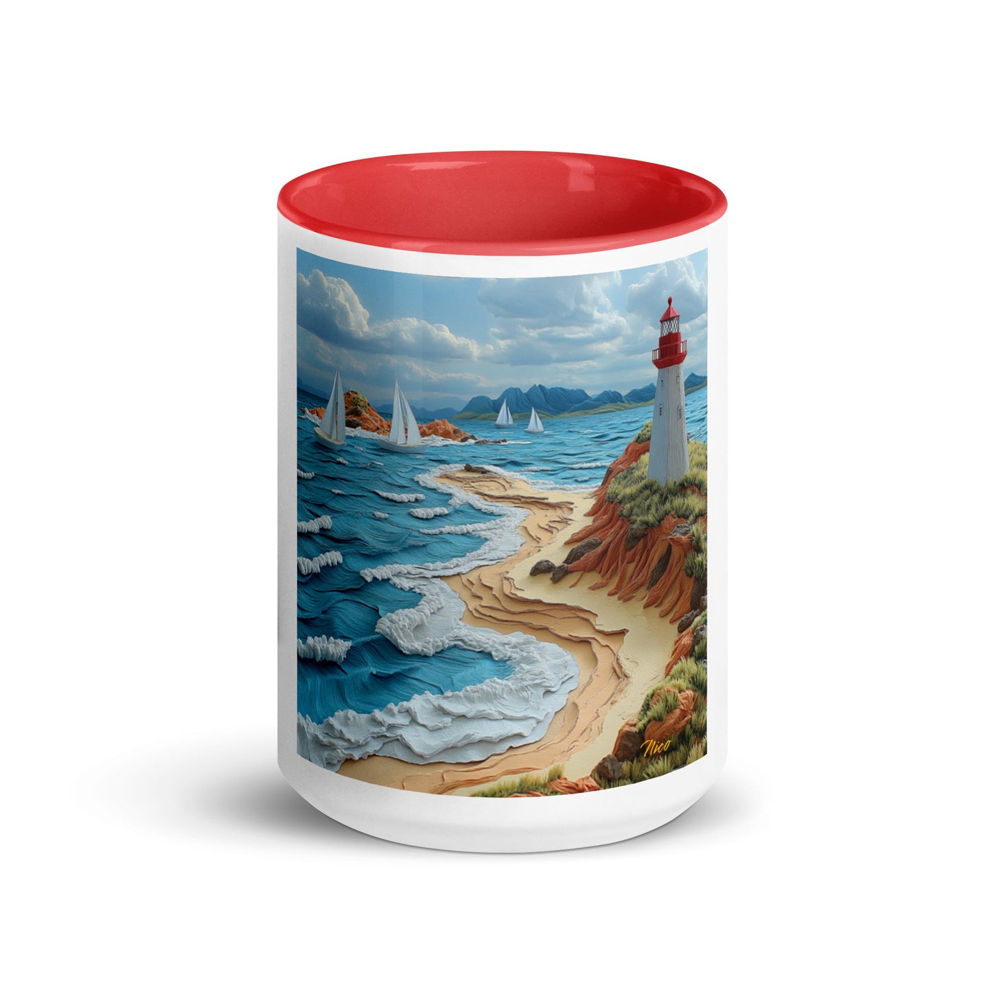 By The Seaside Series Print #4 - Mug with Color Inside