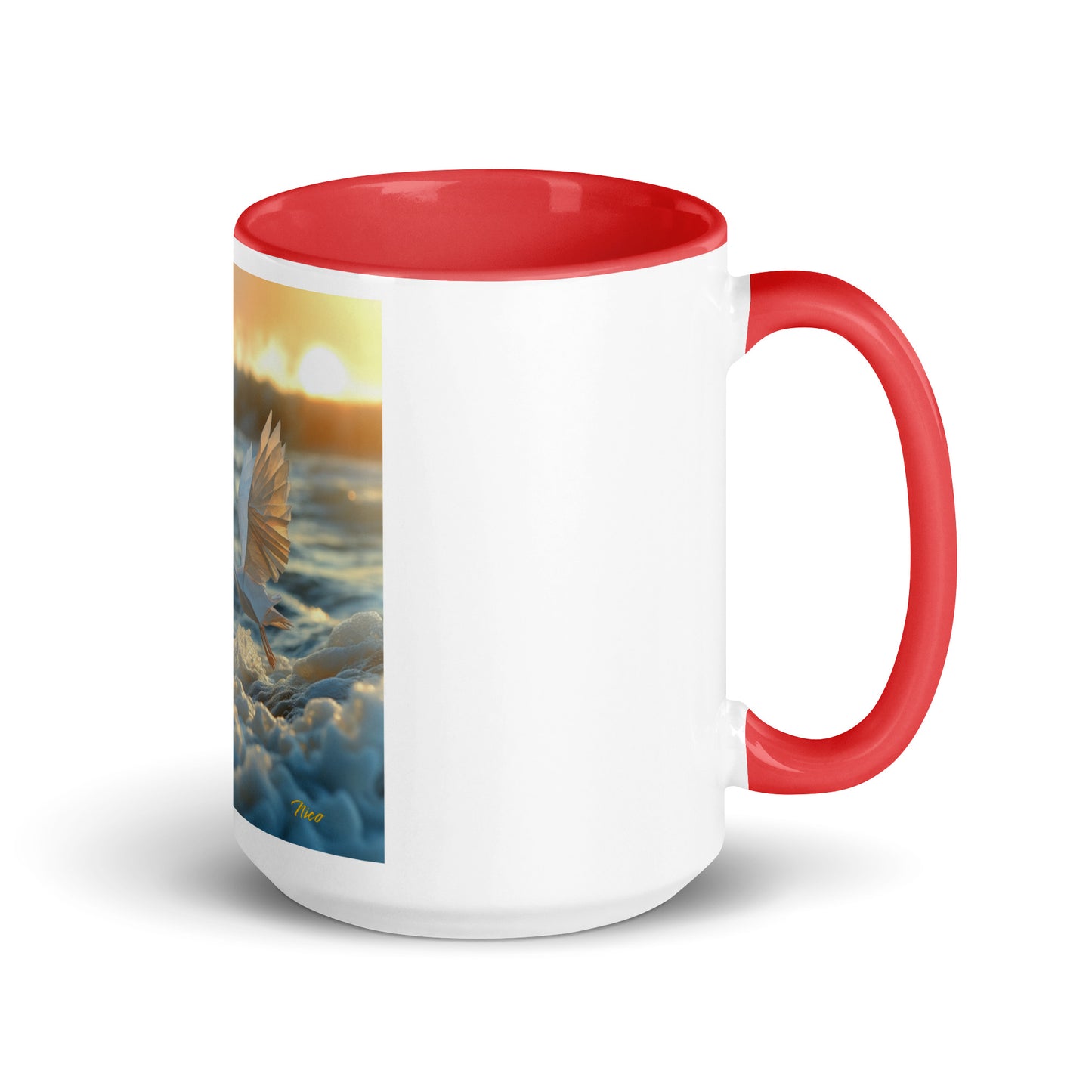 By The Seaside Series Print #5 Mug with Color Inside