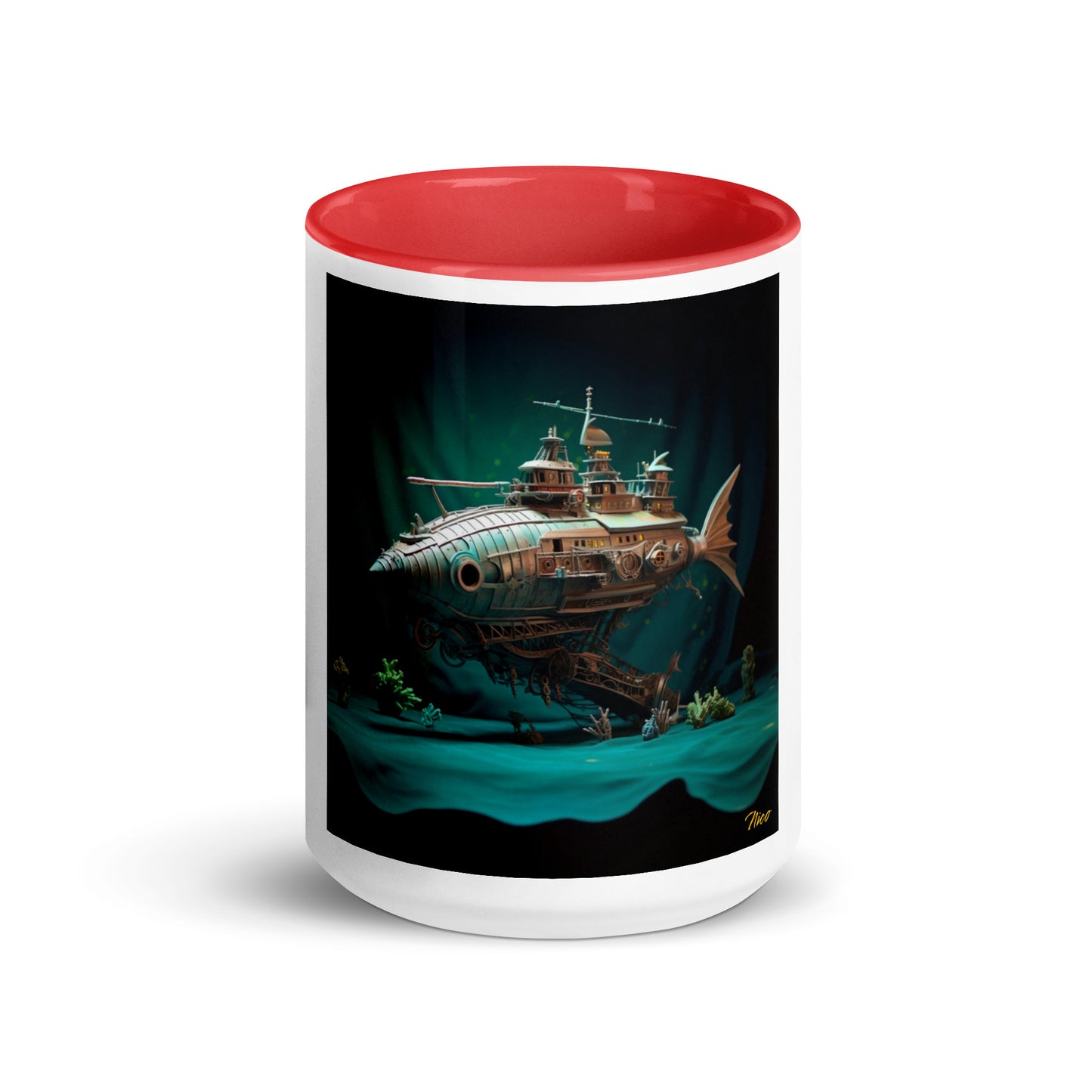 20,000 Leagues Under The Sea Series Print #2 - Mug with Color Inside