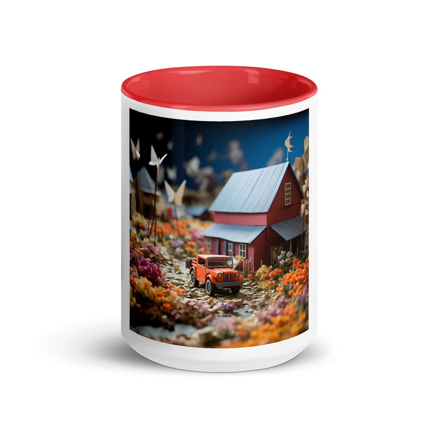 Meadow By The Farm Series Print #3 - Mug with Color Inside