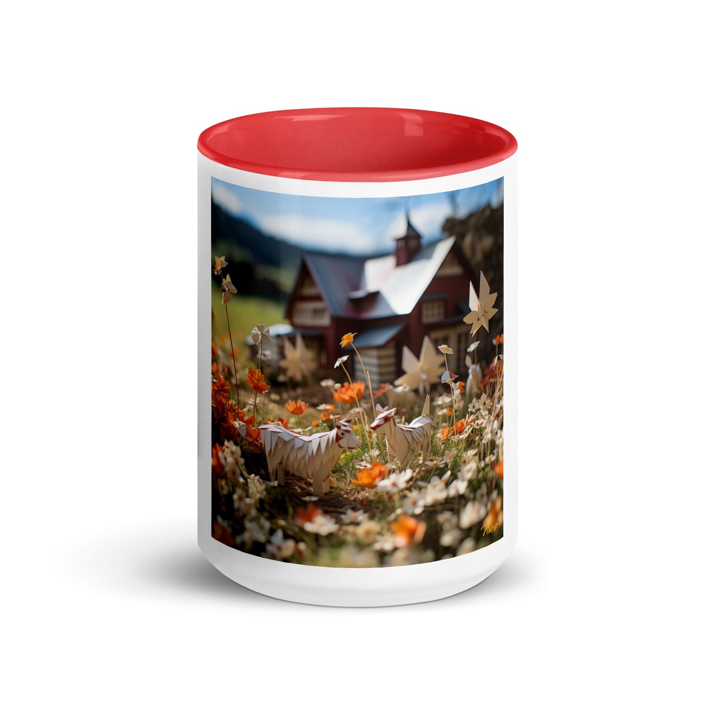 Meadow By The Farm Series Print #10 - Mug with Color Inside