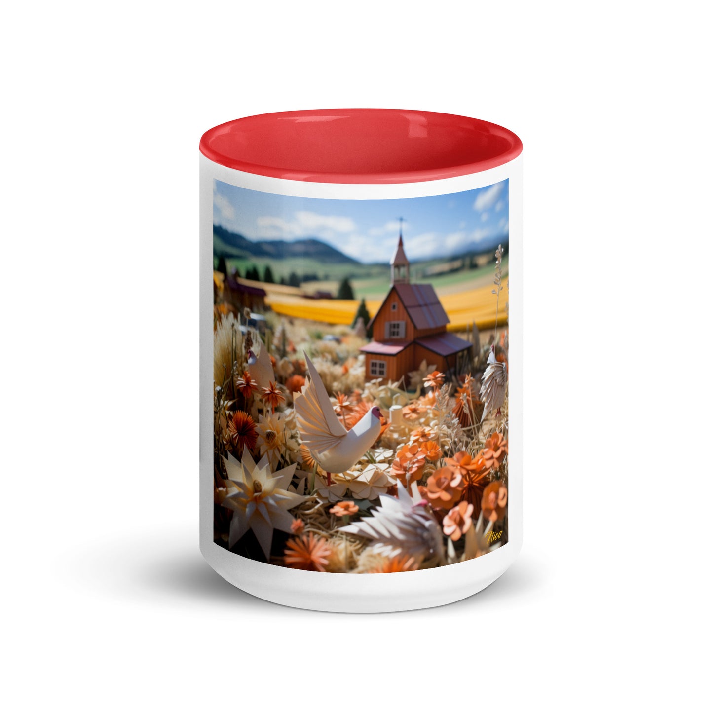 Meadow By The Farm Series Print #7 - Mug with Color Inside