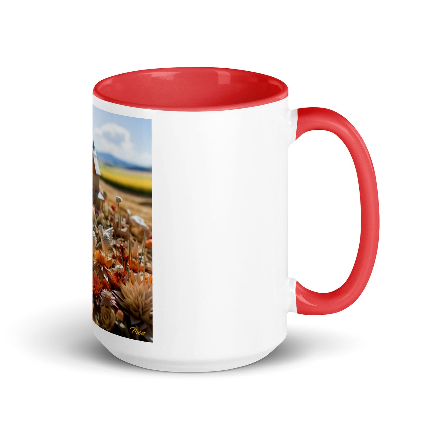 Meadow By The Farm Series Print #4 - Mug with Color Inside