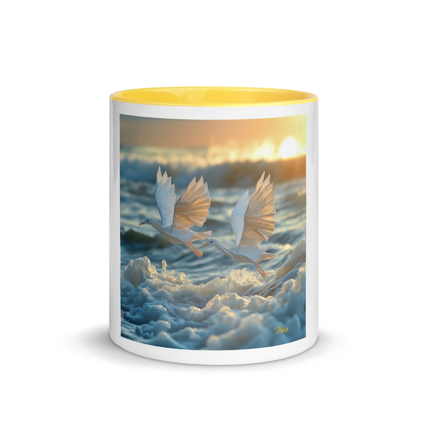 By The Seaside Series Print #5 Mug with Color Inside