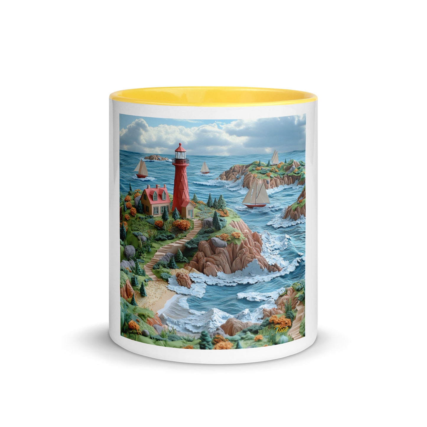 By The Seaside Series Print #6 - Mug with Color Inside