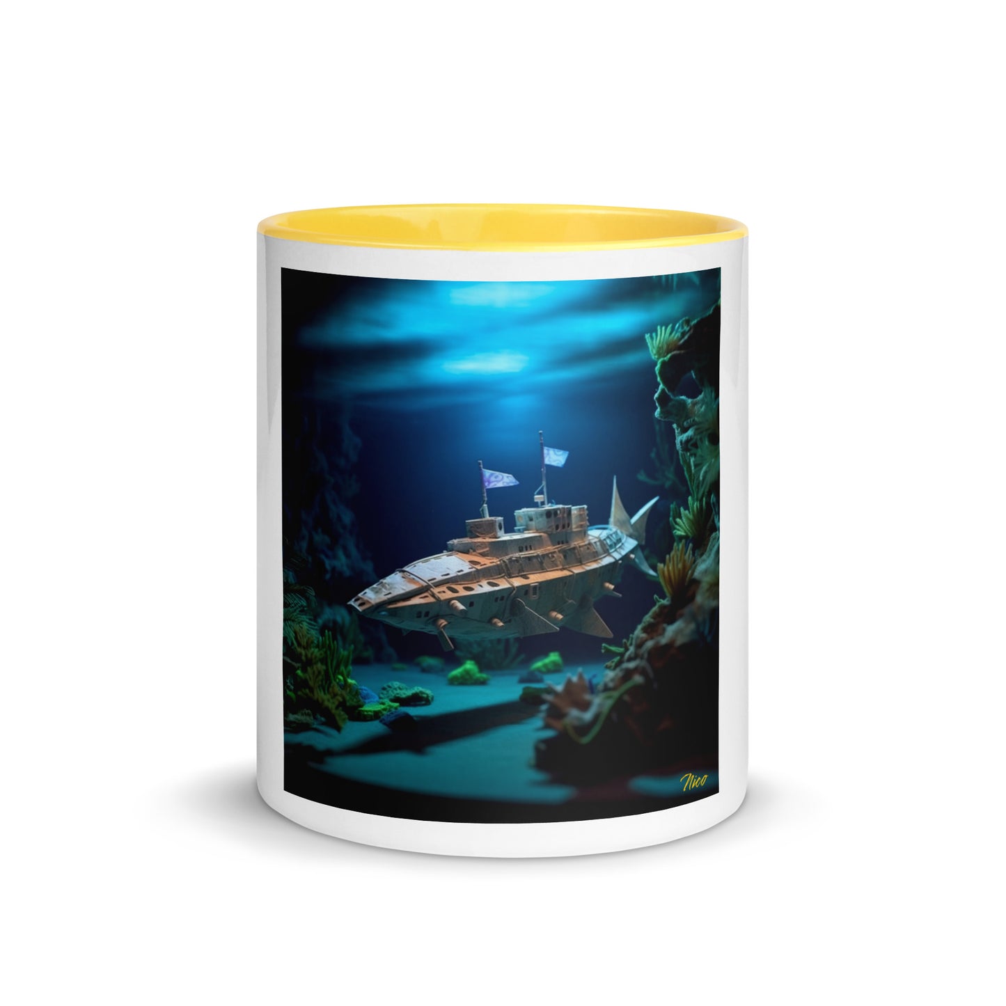 20,000 Leagues Under The Sea Series Print #3 - Mug with Color Inside