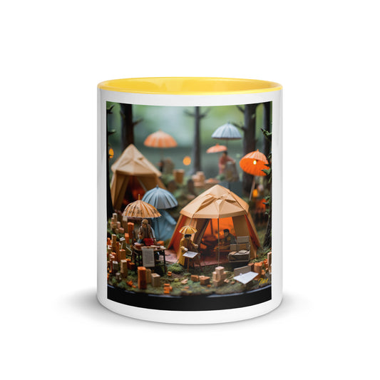 Camping In The Rain Series Print #2 - Mug with Color Inside